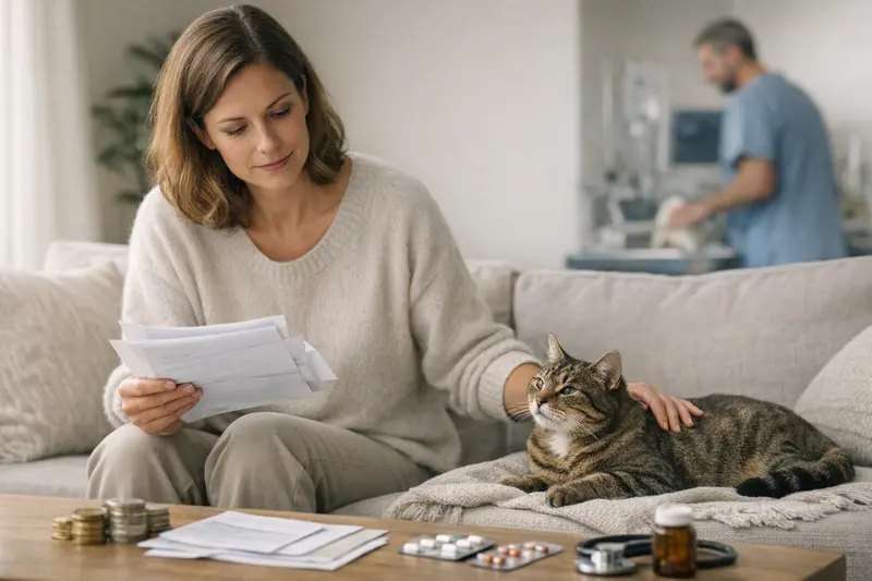 Eine Katze wird beim Tierarzt untersucht, um ihre Gesundheit zu überprüfen.