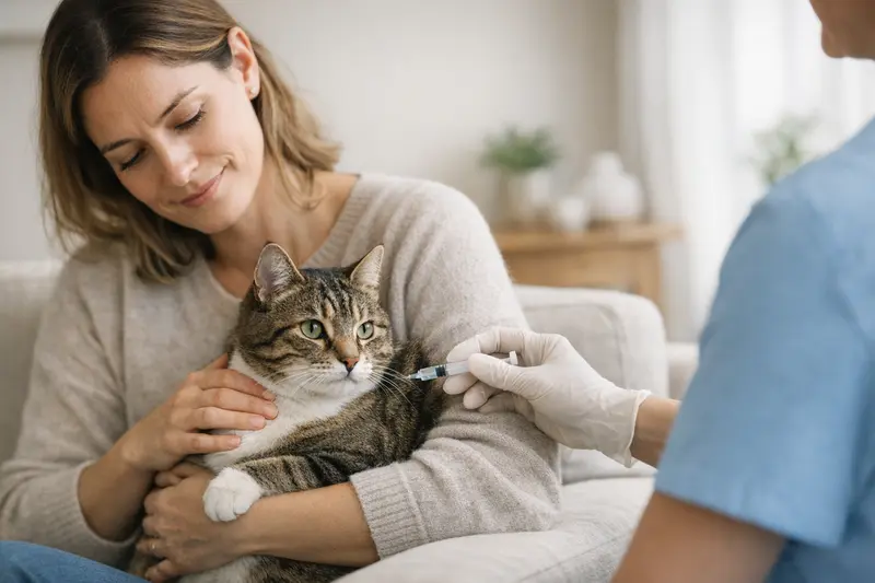 Katzengesundheit und Impfungen Katzenschnäuzchen bei der Impfung beim Tierarzt