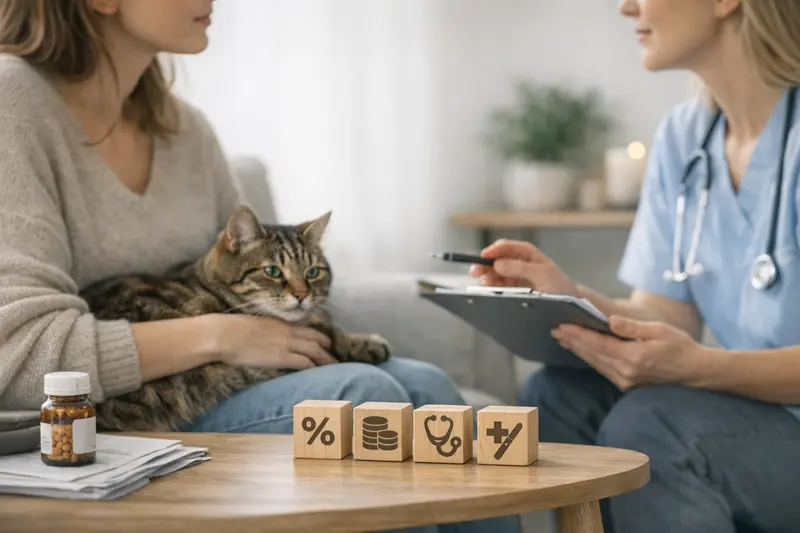 Tierärztliche Untersuchung bei Katze Eine Katze erhält eine tierärztliche Untersuchung zur Klärung von Tarifunterschieden in der Katzenversicherung.