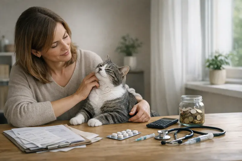 Eine Katze wird beim Tierarzt untersucht, um die Wichtigkeit von Vorsorge und Tarifvergleich bei der Katzenversicherung zu verdeutlichen.