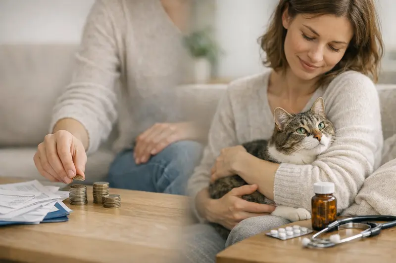 Katzenmedizinische Behandlung Eine Katze erhält medizinische Behandlung, um das Thema der Erstattungssätze und Selbstbeteiligung in der Katzenkrankenversicherung zu verdeutlichen.