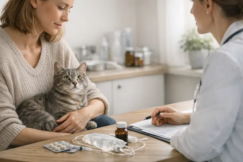 Katzen Magen-Darm-Behandlung Tierarzt Katzenfreundliche Tierarztpraxis bei einer Magen-Darm-Behandlung.
