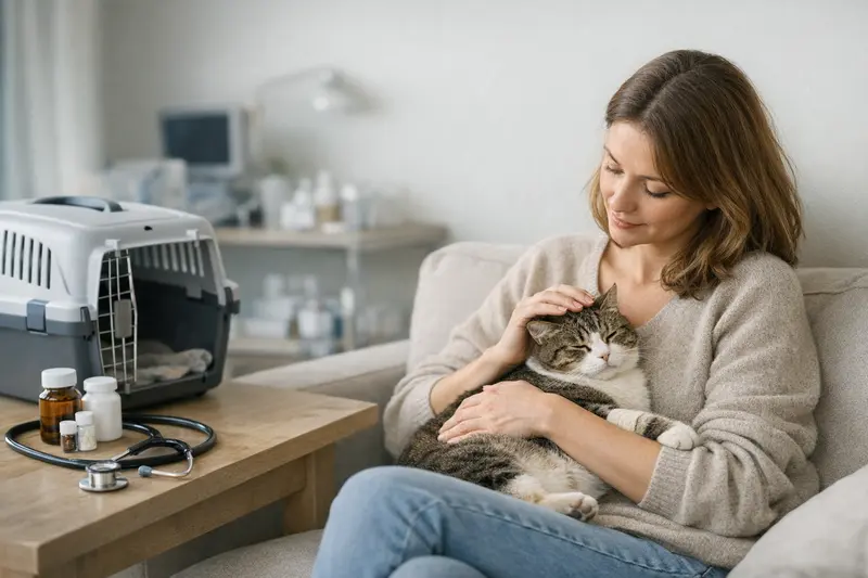 Katzengesundheit: Tierärztin berät Katzenhalter zu Versicherungsmöglichkeiten für OP- und umfassenden Schutz.