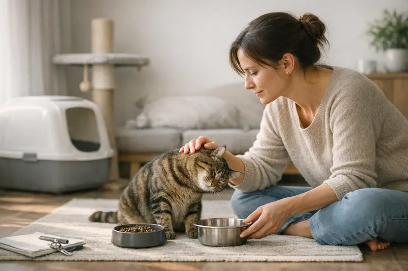 Stressfreie Katzenbetreuung in der eigenen Wohnung für entspannte Katzen.
