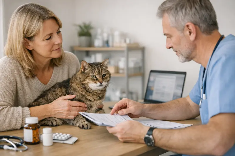Senior-Katze beim Tierarzt Senior-Katze beim Tierarzt zur Diagnostik