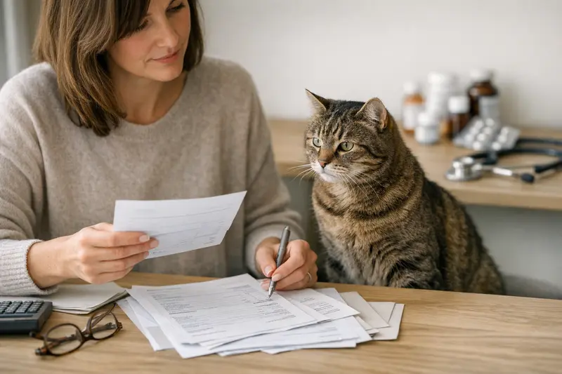 Tarifvergleich Katzenversicherung Eine Katze bei einem Tierarztbesuch zur Überprüfung ihrer Gesundheit.
