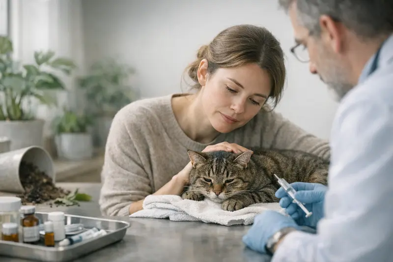 Katzenversicherung und Vergiftungsverdacht Tierärztin berät Katzenbesitzer über Behandlungen nach Vergiftungsverdacht
