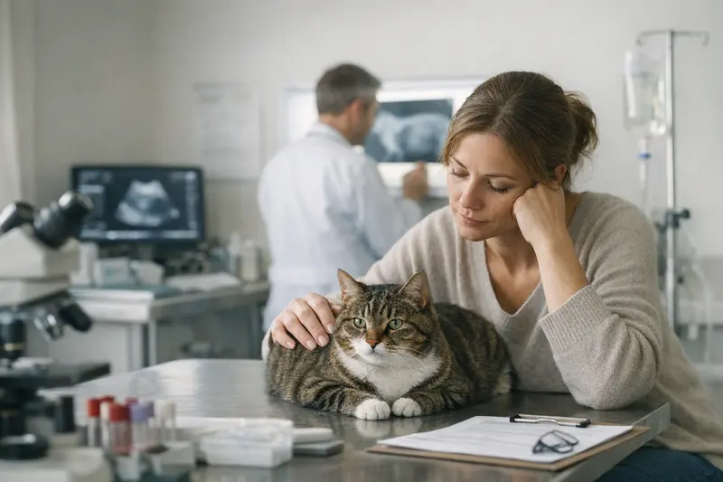 Diagnostik bei Katzen – Unerwartete Kosten für Tierarztbesuche Krankheit bei einer Katze, die eine Tierarztuntersuchung erfordert