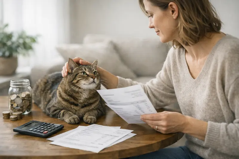 Selbstbeteiligung bei der Katzenversicherung Eine Katze liegt auf einem Tierarzt-Tisch während einer Untersuchung zur Erklärung der Selbstbeteiligung in der Katzenversicherung.