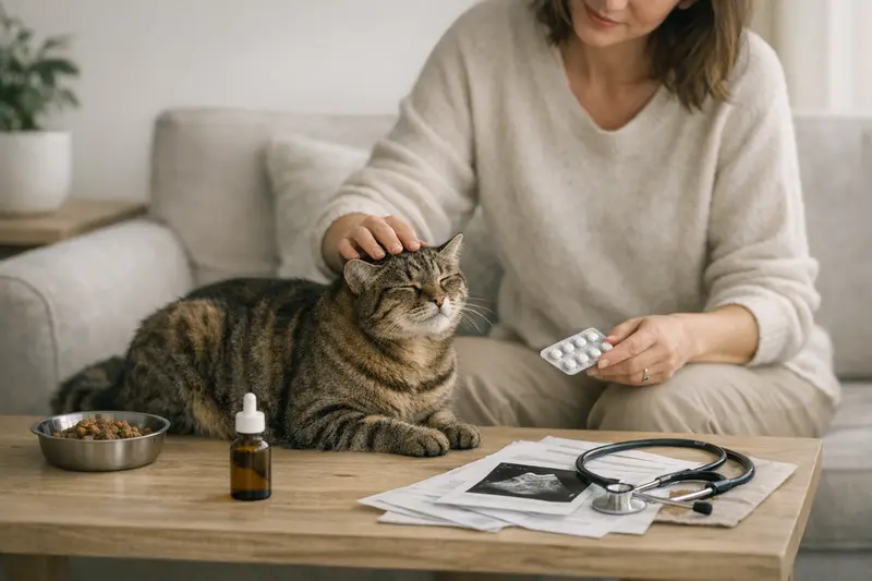 Tierarztbesuch Katze Eine Katze bei der Untersuchung beim Tierarzt, die Vorsorgeleistungen in der Katzenversicherung thematisiert.