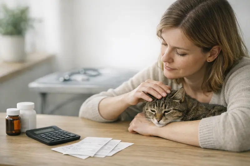 Selbstbeteiligung bei Katzenkrankenversicherung Katzenausgabe mit finanziellen Unterlagen zur Selbstbeteiligung in der Krankenversicherung
