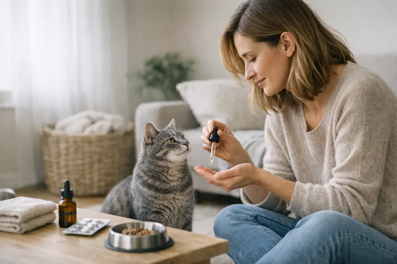 Katzenversicherung und Vorsorgeuntersuchungen Eine Katze beim Tierarzt zur Vorsorgeuntersuchung, unterstützt durch eine Katzenkrankenversicherung.