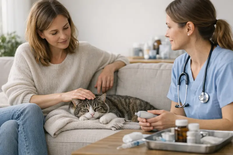 Unterschied zwischen Katzenkrankenversicherung und OP-Versicherung Illustration, die den Unterschied zwischen Katzen-OP-Versicherung und Katzenkrankenversicherung verdeutlicht.