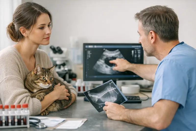 Tierarztberatung Katze Tierarztuntersuchung einer Katze zur Ursachenfindung von Krankheitssymptomen