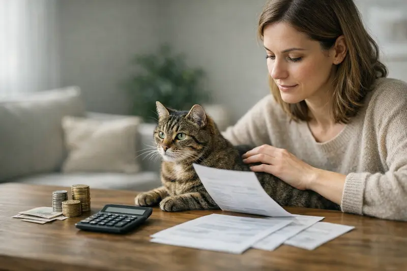 Selbstbeteiligung und Limits bei der Katzenkrankenversicherung Katze beim Tierarzt, welche die Selbstbeteiligung und Limits in der Katzenkrankenversicherung verdeutlicht.