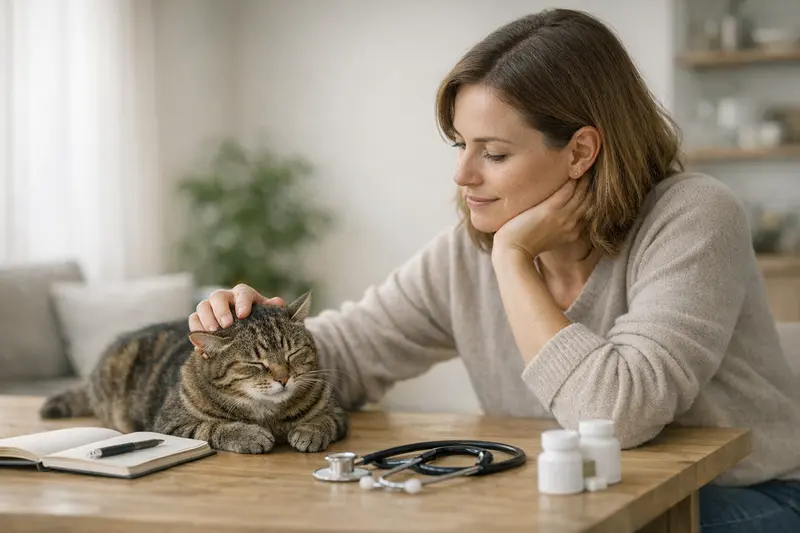 Eine Katze beim Tierarzt, die untersucht wird, symbolisiert die Notwendigkeit einer Katzenkrankenversicherung.