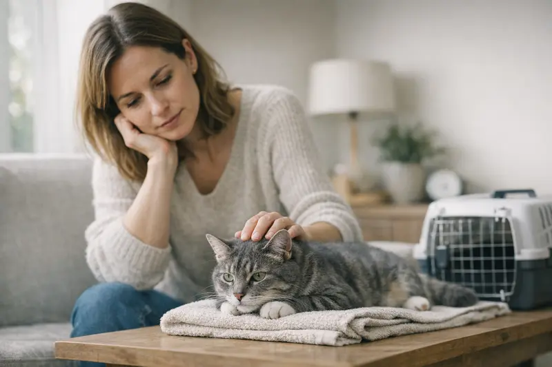 Katzengesundheit und Wartezeiten bei Versicherungen Eine Katze beim Tierarzt zeigt, wie wichtig Wartezeiten bei Versicherungen sind.