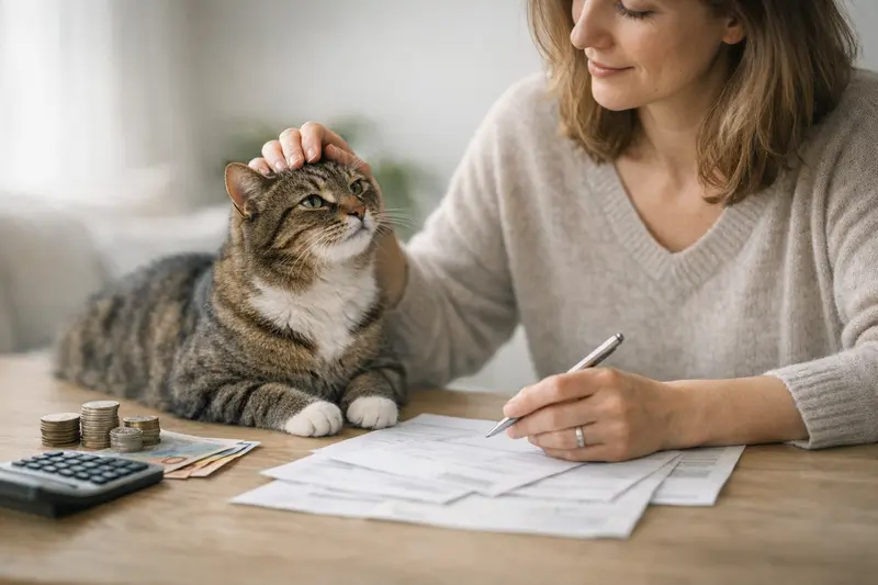 Schwarze Katze in der Tierarztpraxis, die eine Behandlung erhält.