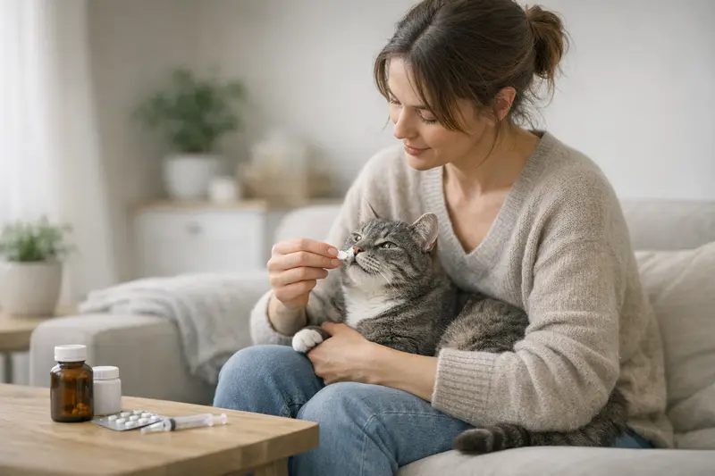 Katzenversicherung und chronische Erkrankungen Eine Katze beim Tierarzt zur Untersuchung von chronischen Erkrankungen.