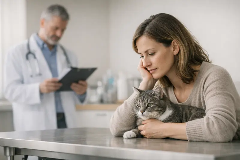 Tierarztbesuch Katze Eine Katze beim Tierarzt, die auf eine Behandlung wartet.
