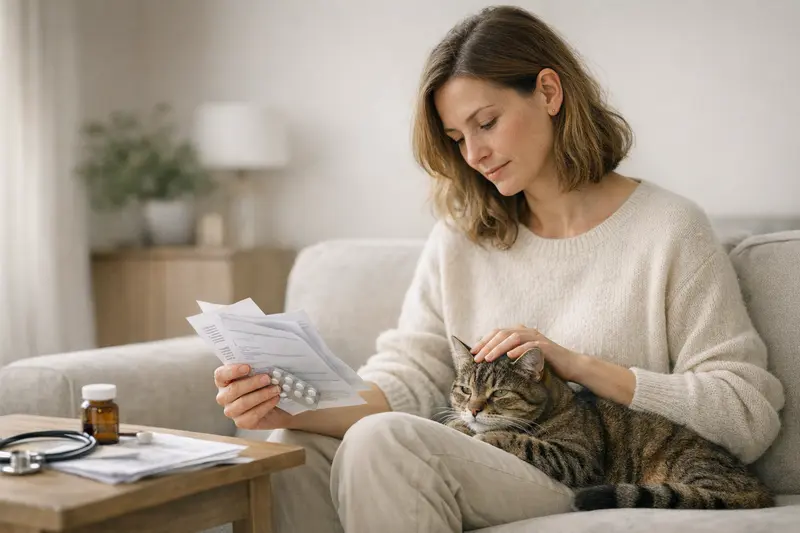 Katzenversicherung Vorerkrankungen Eine Katze beim Tierarzt, die untersucht wird, um die Fragen zu Vorerkrankungen in der Katzenversicherung zu beantworten.