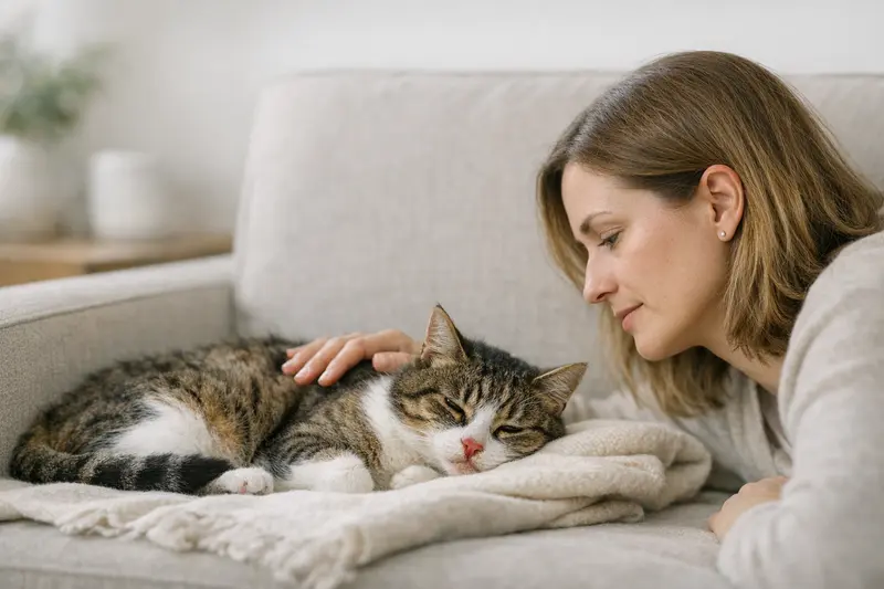 Katzensymptome: Atemnot und Mattigkeit bei einer Katze.