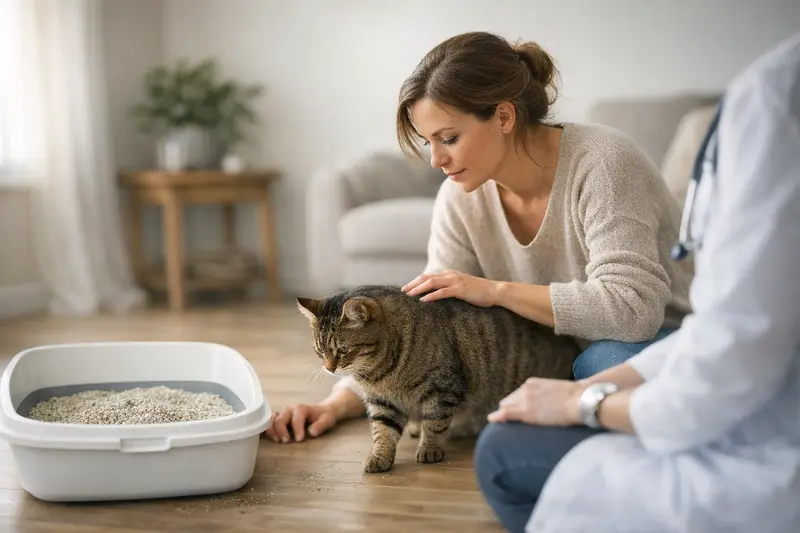 Katzenstreu reicht aus, um das Wohlbefinden der Katze zu fördern.