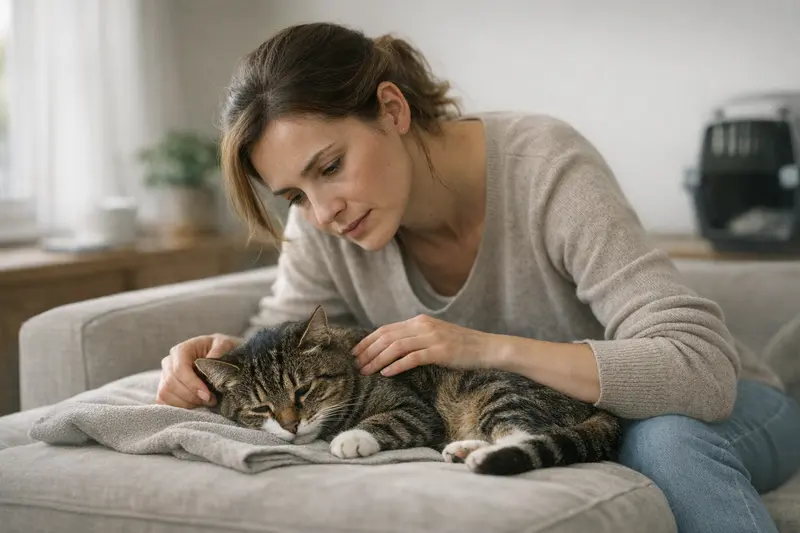 Katzenvergiftung Symptome Katze mit Anzeichen einer Vergiftung, die schnell behandelt werden muss.