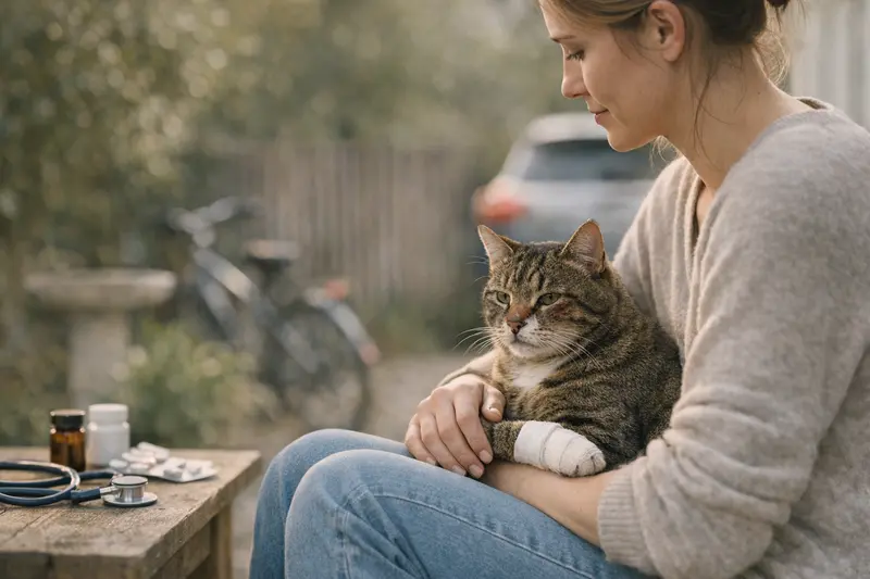 Katzenversicherung: Limits und Jahreshöchstleistungen Kämpferische Katze erkundet die Umgebung, während sie die Bedeutung von Limits und Jahreshöchstleistungen in der Katzenversicherung versteht.