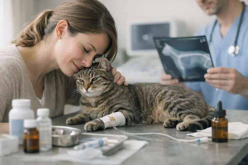 Katzenversicherung für Freigänger Freigänger Katze beim Tierarzt zur Gesundheitsuntersuchung