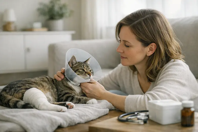 Freigänger-Katze und OP-Versicherung Freigänger-Katze erkundet ihre Umgebung und zeigt das Risiko von Verletzungen.