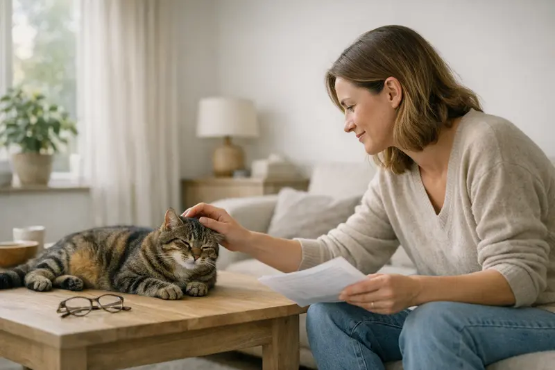 Wichtige Tarifmerkmale bei der Katzenversicherung Eine Katze bei einem Tierarzt, symbolisiert die Bedeutung von Versicherungsschutz bei tiermedizinischen Behandlungen.
