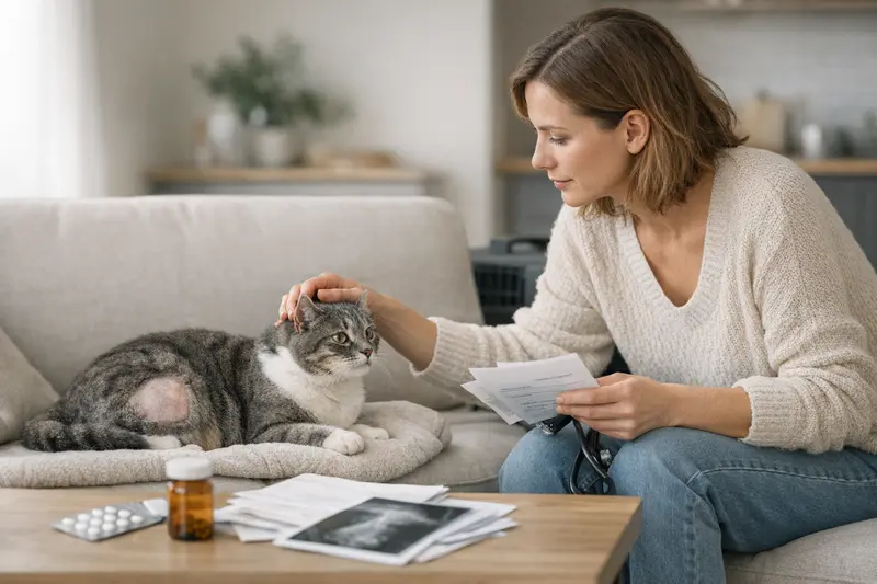 Katzenversicherung und Tierarztkosten Eine Katze, die in einer Tierarztpraxis untersucht wird, symbolisiert die Notwendigkeit einer Versicherung für Katzen.