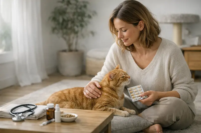 Katzenversicherung und Vorsorge Katzenarztbesuch zur Gesundheitsvorsorge einer Katze