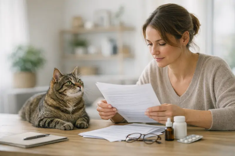 Vorsorge in der Katzenversicherung Eine Katze beim Tierarzt, die die Bedeutung von Vorsorge in der Katzenversicherung verdeutlicht.