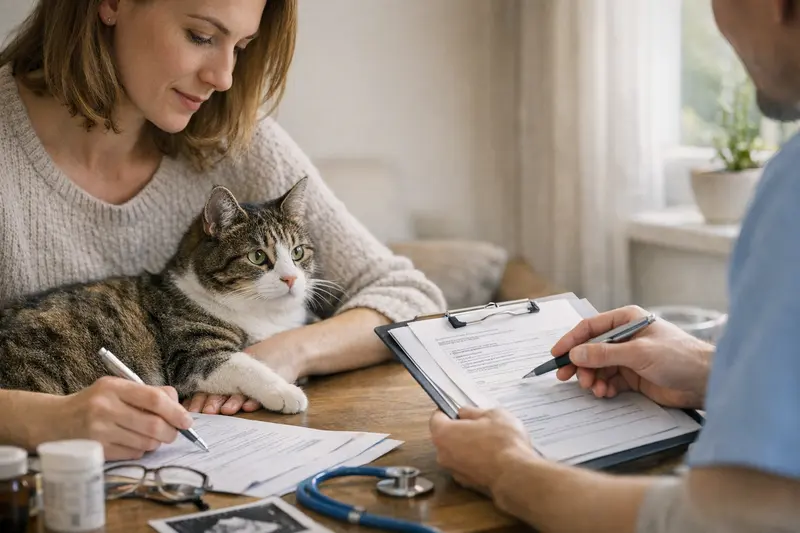 Vergleich von Tarifen für Katzenversicherungen unter Berücksichtigung wichtiger Leistungen wie OP, Diagnostik und Medikamente.