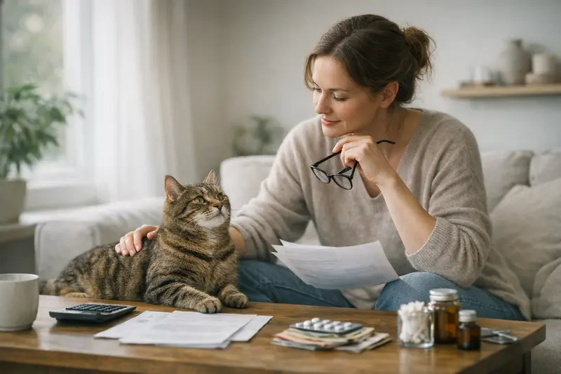 Katzenversicherung Überlegung Gesunde Katze entspannt auf dem Sofa, Symbol für die Überlegung einer Katzenversicherung.