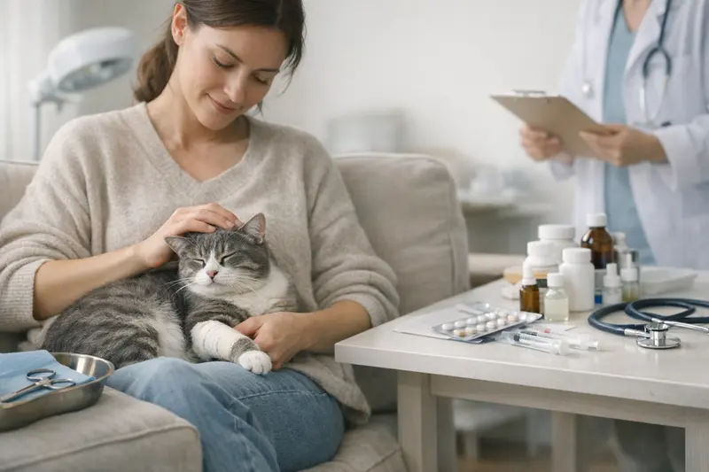 Illustration des wichtigsten Unterschieds zwischen OP-Versicherung und Krankenversicherung für Katzen.