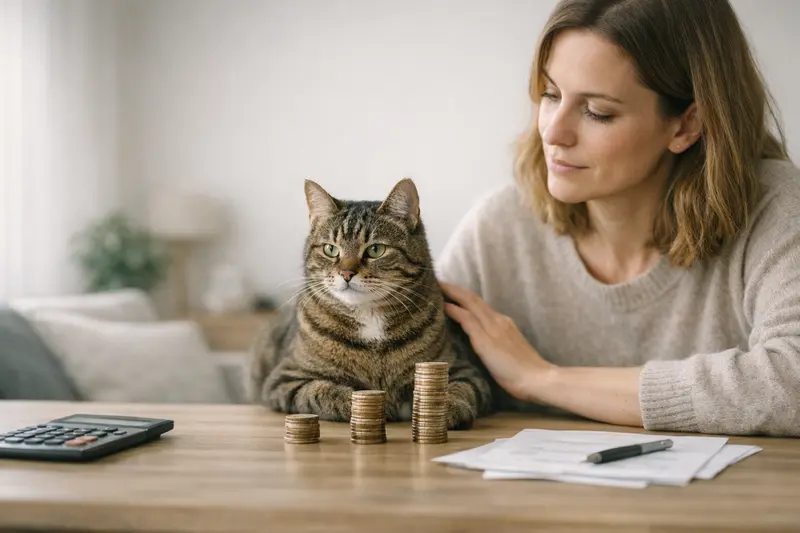 Grafik zur Selbstbeteiligung bei Katzenversicherungen, die den Einfluss auf Beiträge und Erstattungen erklärt.