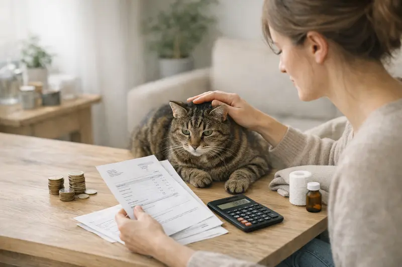 Katzenversicherung – Wichtige Aspekte verstehen Eine Katze wird von einem Tierarzt untersucht, während der Halter über Versicherungsoptionen nachdenkt.