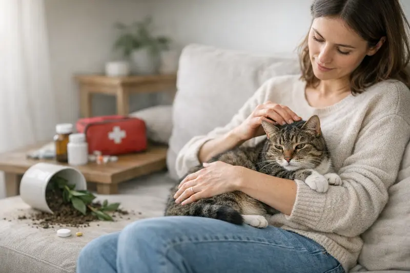Katzenversicherung für Wohnungskatzen Eine Katze auf einem Fensterbrett, die entspannt die Aussicht genießt, während der Tierhalter über eine Katzenversicherung nachdenkt.