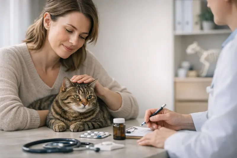 Katzenkrankversicherung Beratung Junge Katze beim Tierarzt für eine medizinische Untersuchung