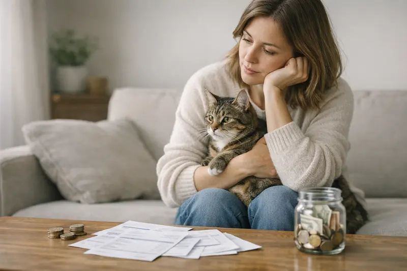 Katze beim Tierarzt mit einem Gesundheitscheck, der die Bedeutung der Selbstbeteiligung in der Katzenversicherung verdeutlicht.