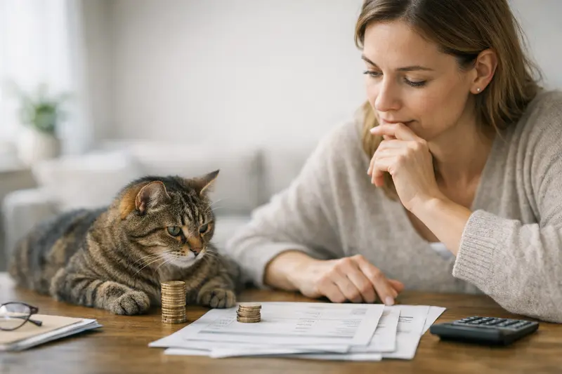 Selbstbeteiligung in der Katzenversicherung Eine Katze beim Tierarzt, die auf die Untersuchung vorbereitet wird, verdeutlicht die Bedeutung der Selbstbeteiligung in der Katzenversicherung.