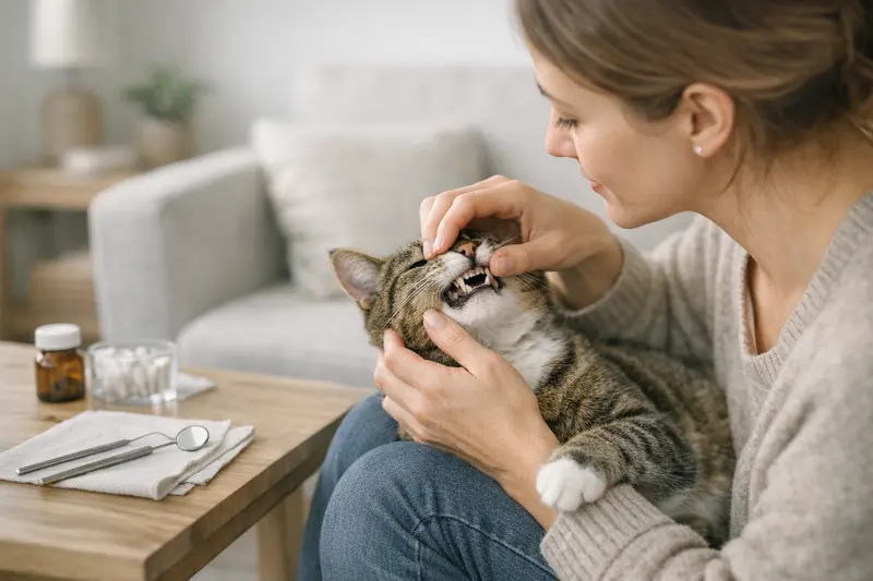 Wichtige Aspekte der Zahnbehandlung bei Katzen Eine Katze beim Zahnarzt, die für eine Zahnbehandlung untersucht wird.
