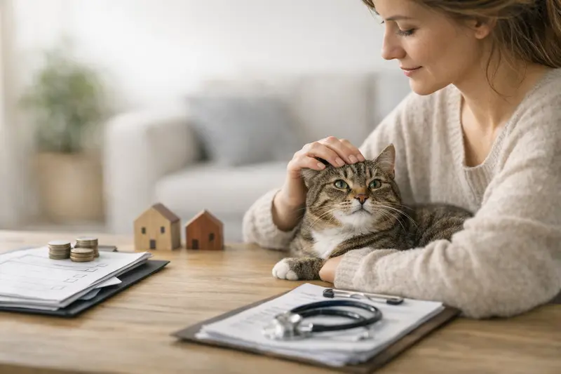 Katzenversicherung: Beiträge und Leistungen im Überblick Katzenbesitzer, der sich mit einer Versicherung beschäftigt, um die besten Leistungen für sein Haustier zu finden.