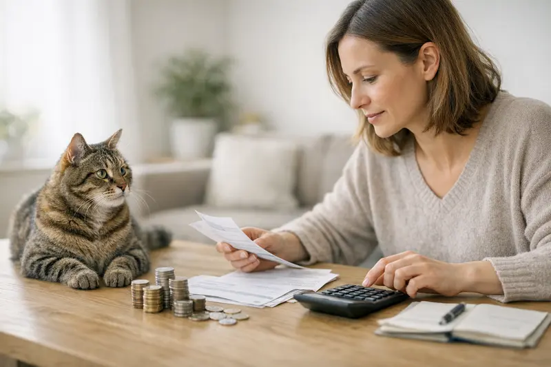 Katze beim Tierarzt und Selbstbeteiligung Katze beim Tierarzt, die die Auswirkungen der Selbstbeteiligung in der Katzenversicherung verdeutlicht