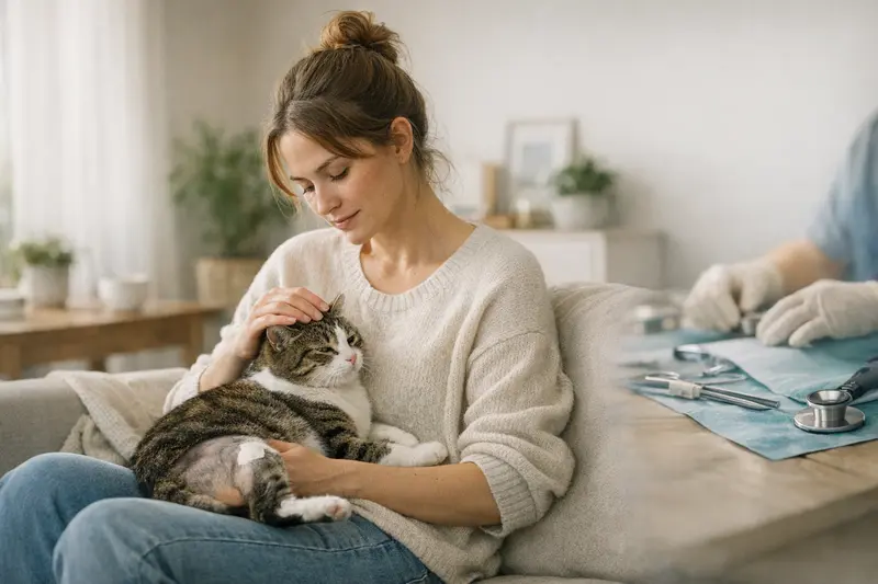 Katzenversicherung für Wohnungskatzen Gesunde Wohnungskatze genießt die Zeit auf einem Fensterbrett.