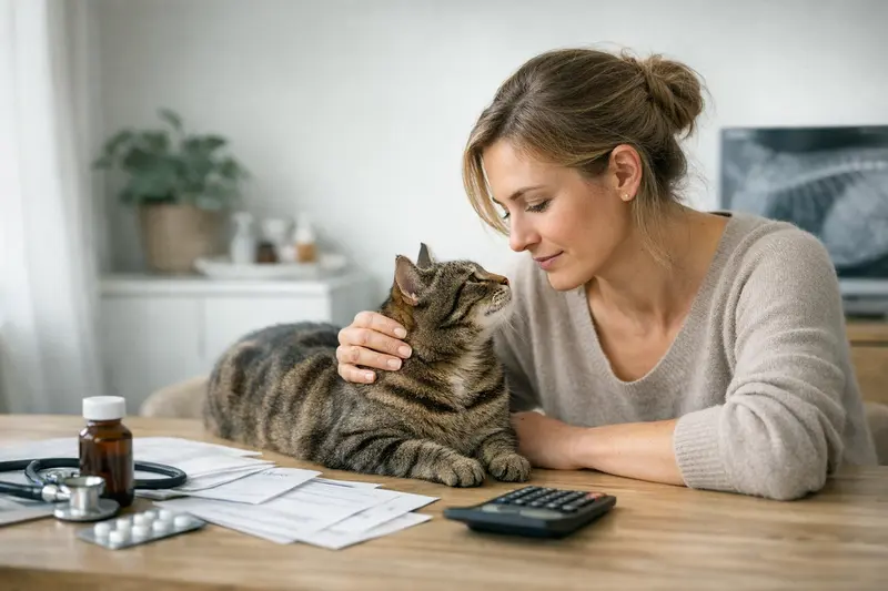 Katzenversicherung Vergleich Eine Katze beim Tierarzt, die auf mögliche Kosten eines Versicherungsvergleichs vorbereitet ist.