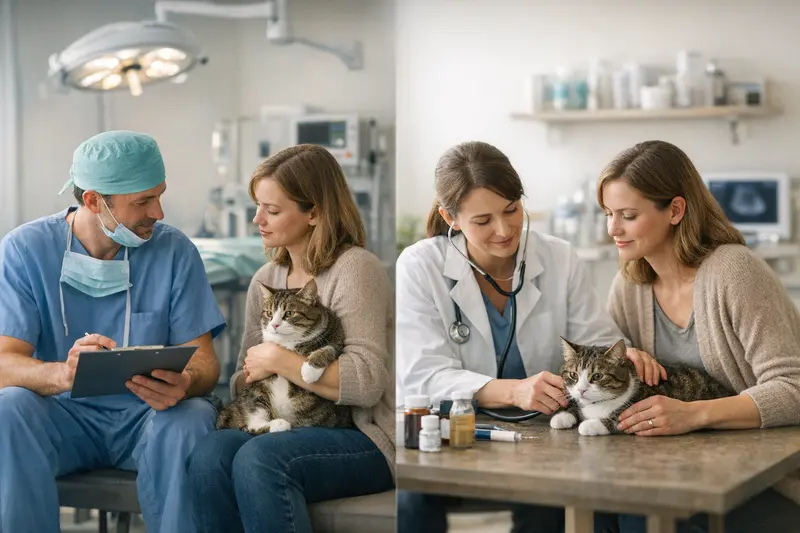 Katzenversicherung: Unterschiede zwischen OP-Schutz und Krankenschutz für Katzen.